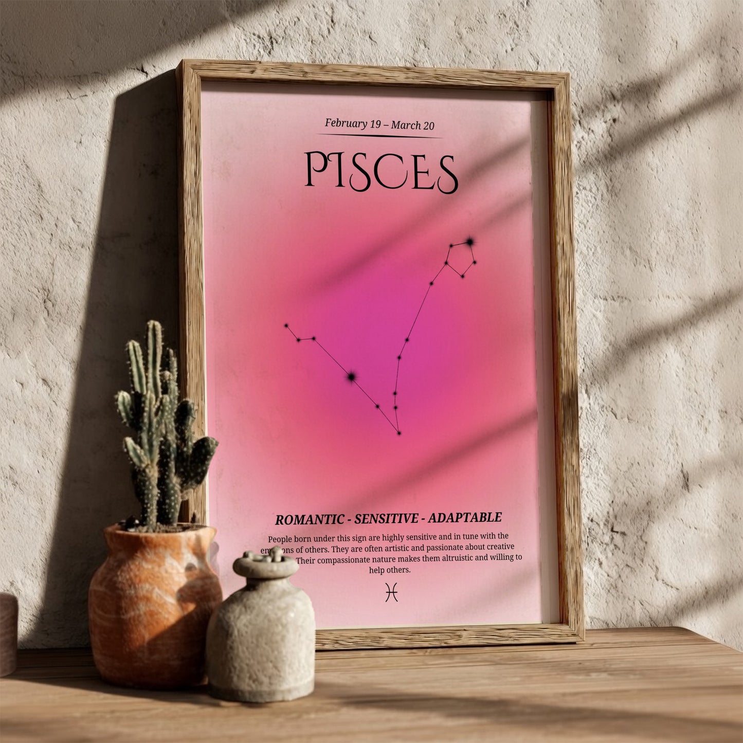 The Dreamer’s Current Modern Art - Pisces Zodiac Sign Print