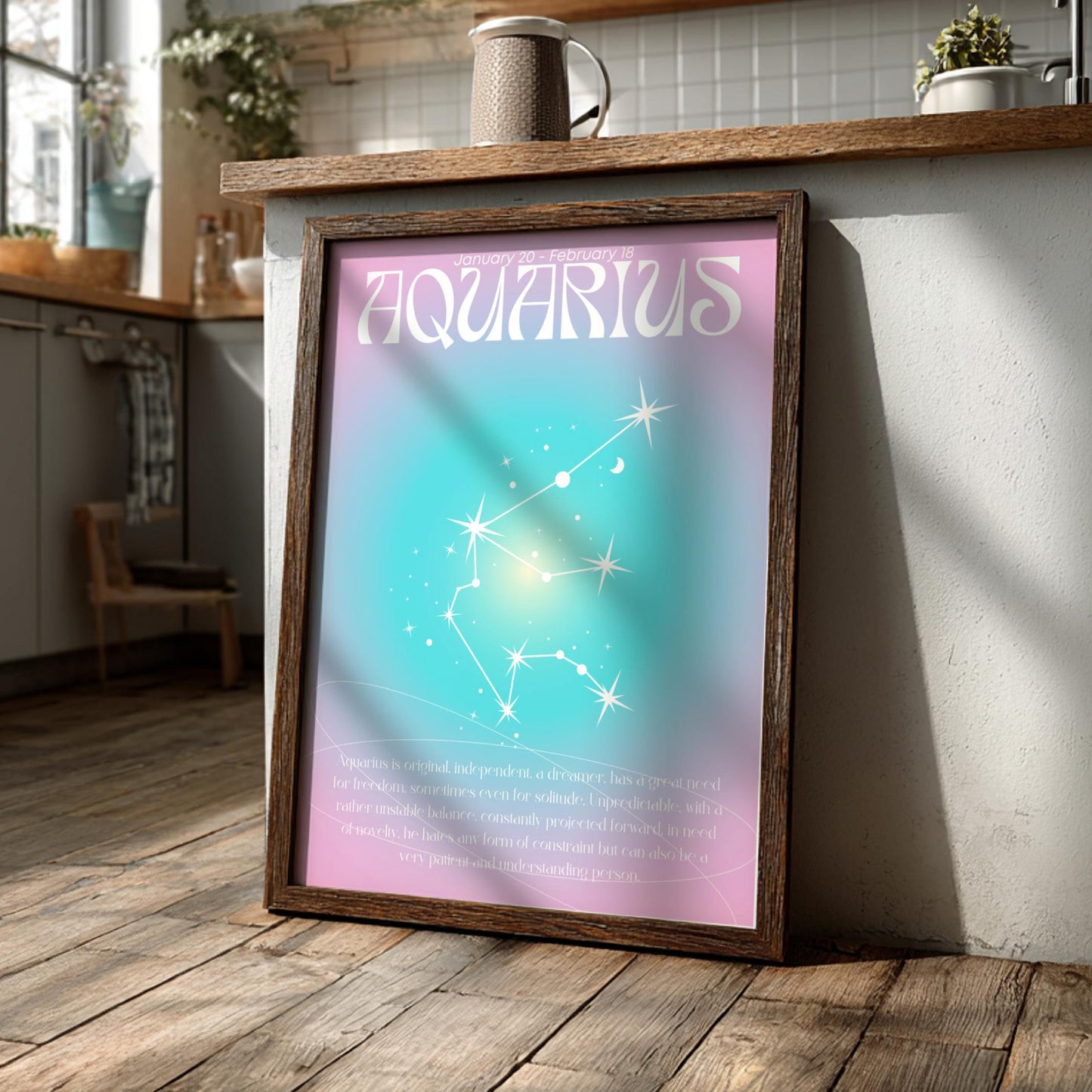 Aquarius - The Visionary - Zodiac Aura Art Print