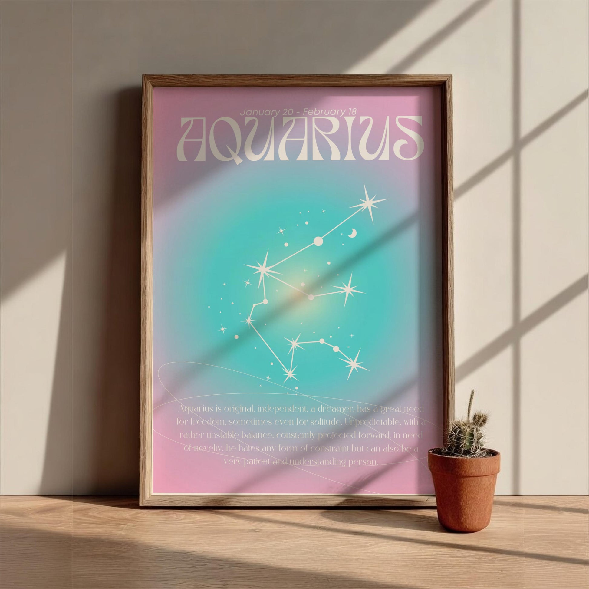 Aquarius - The Visionary - Zodiac Aura Art Print