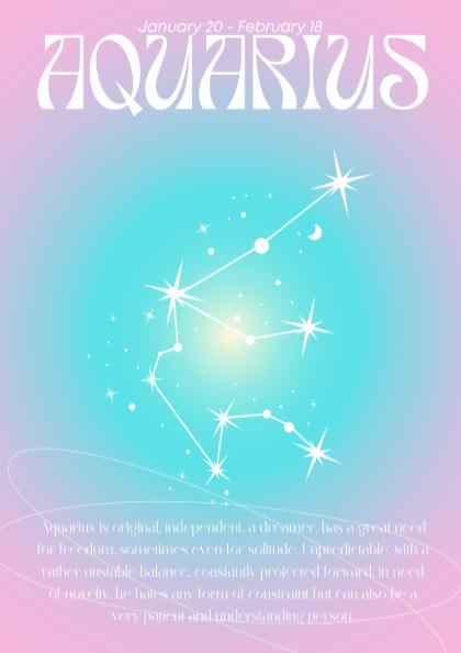 Aquarius - The Visionary - Zodiac Aura Art Print