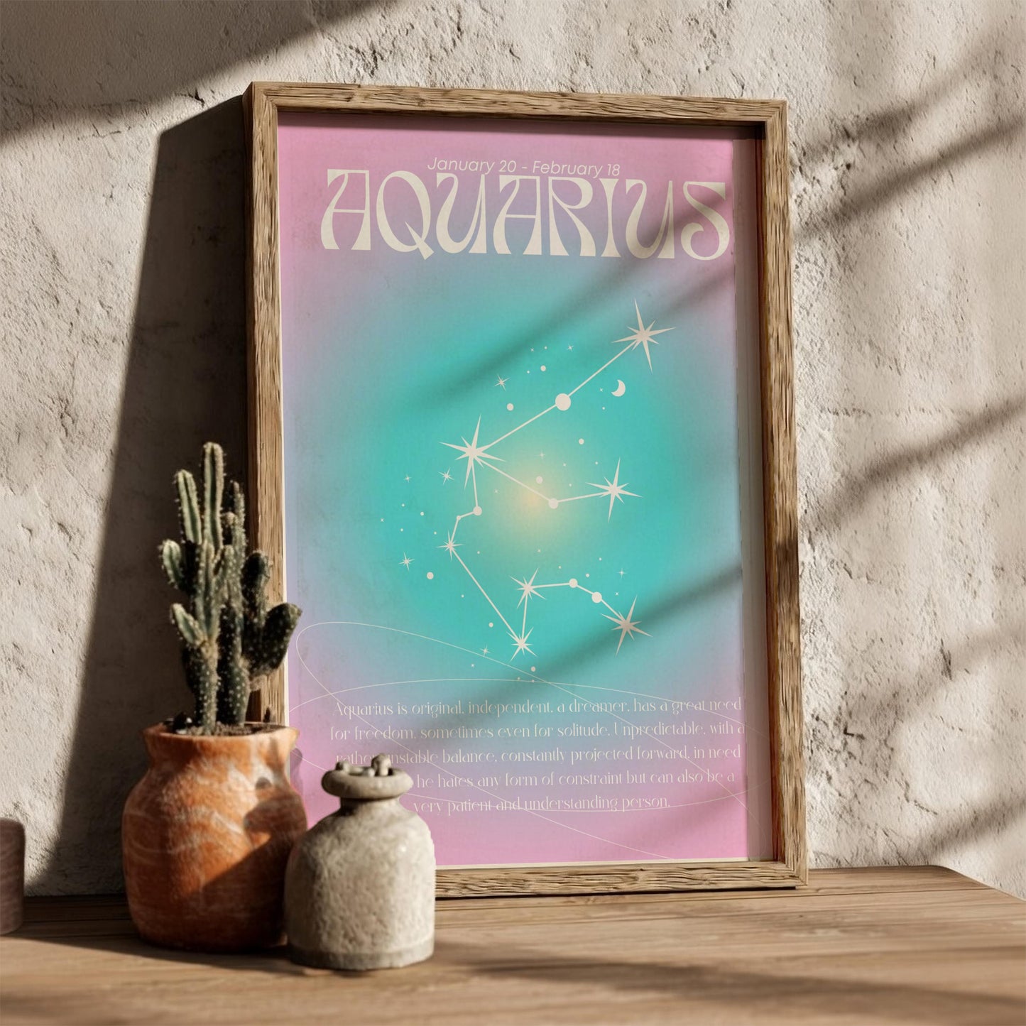 Aquarius - The Visionary - Zodiac Aura Art Print
