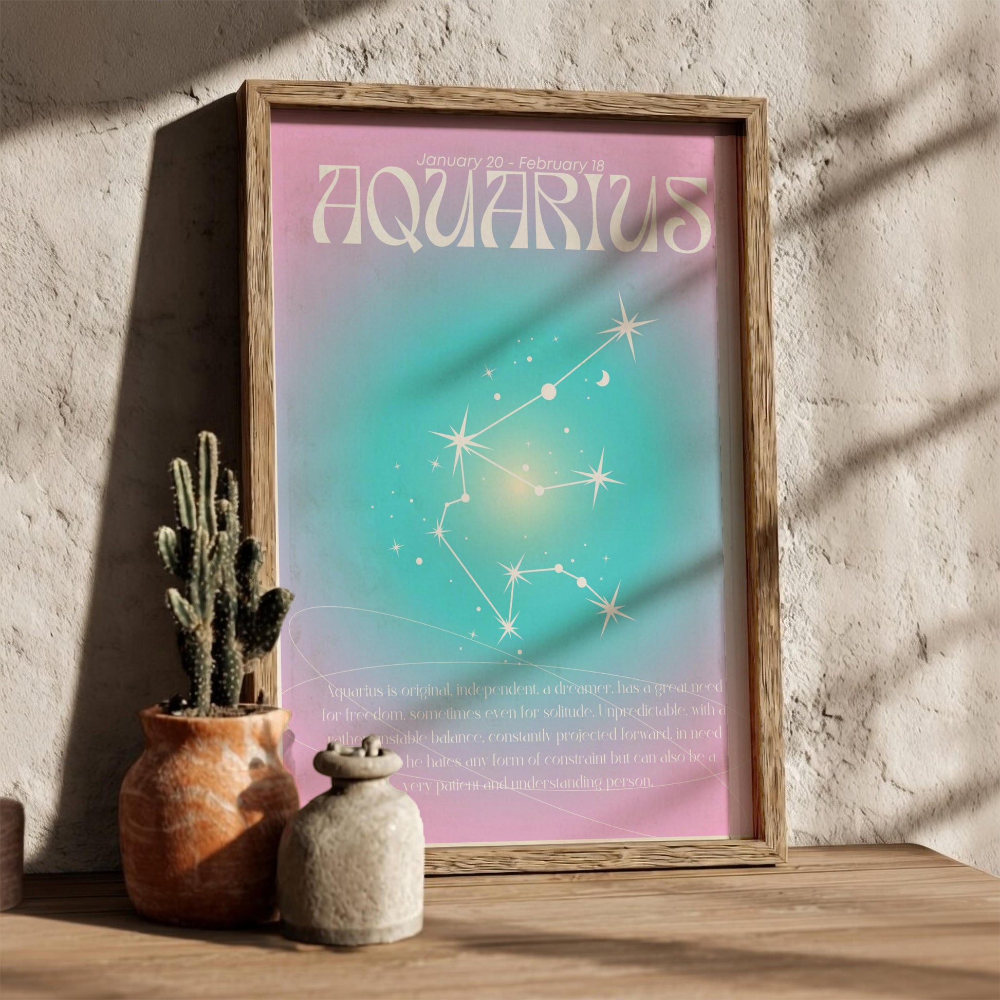 Aquarius - The Visionary - Zodiac Aura Art Print