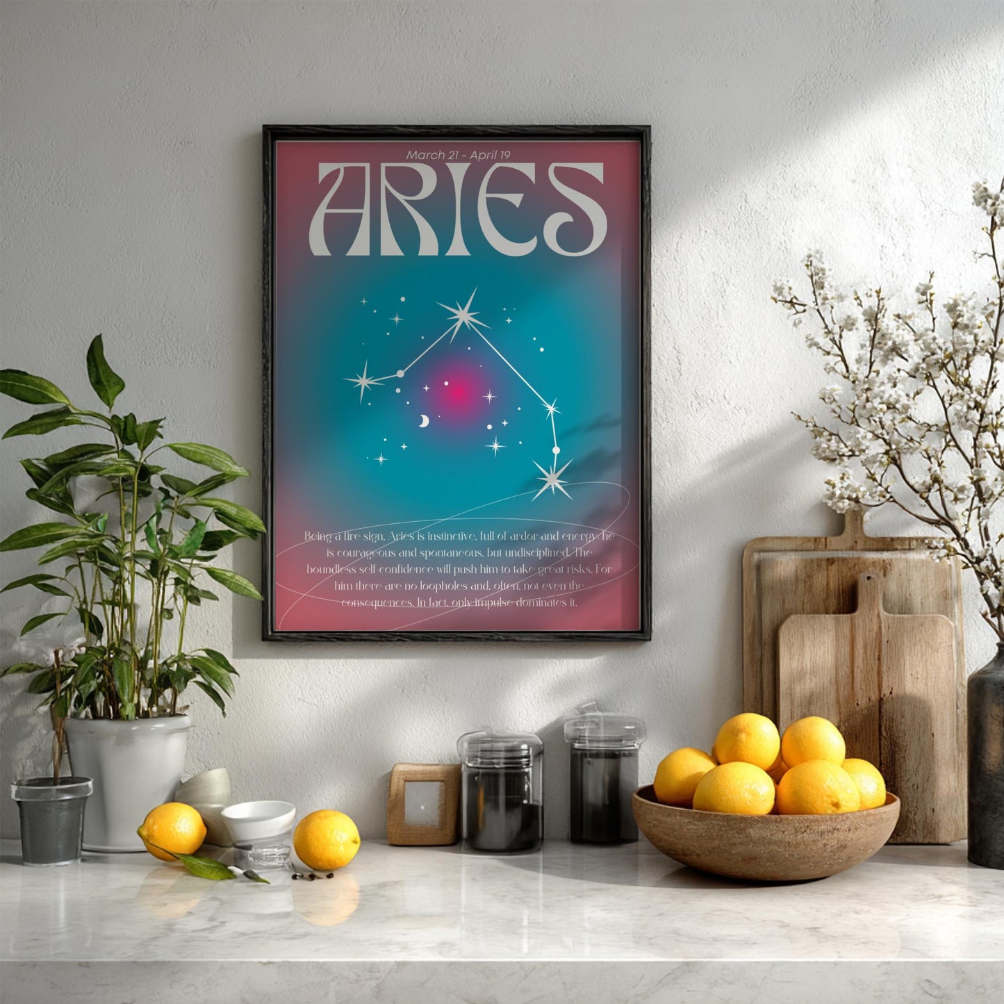 Aries - The Fearless - Zodiac Aura Art Print