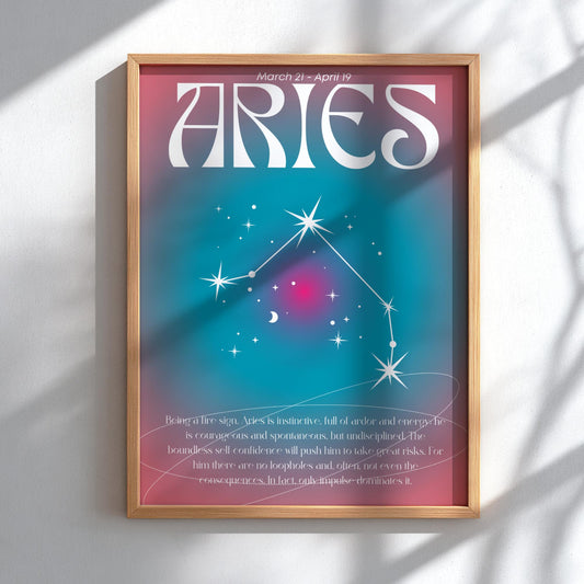 Aries - The Fearless - Zodiac Aura Art Print