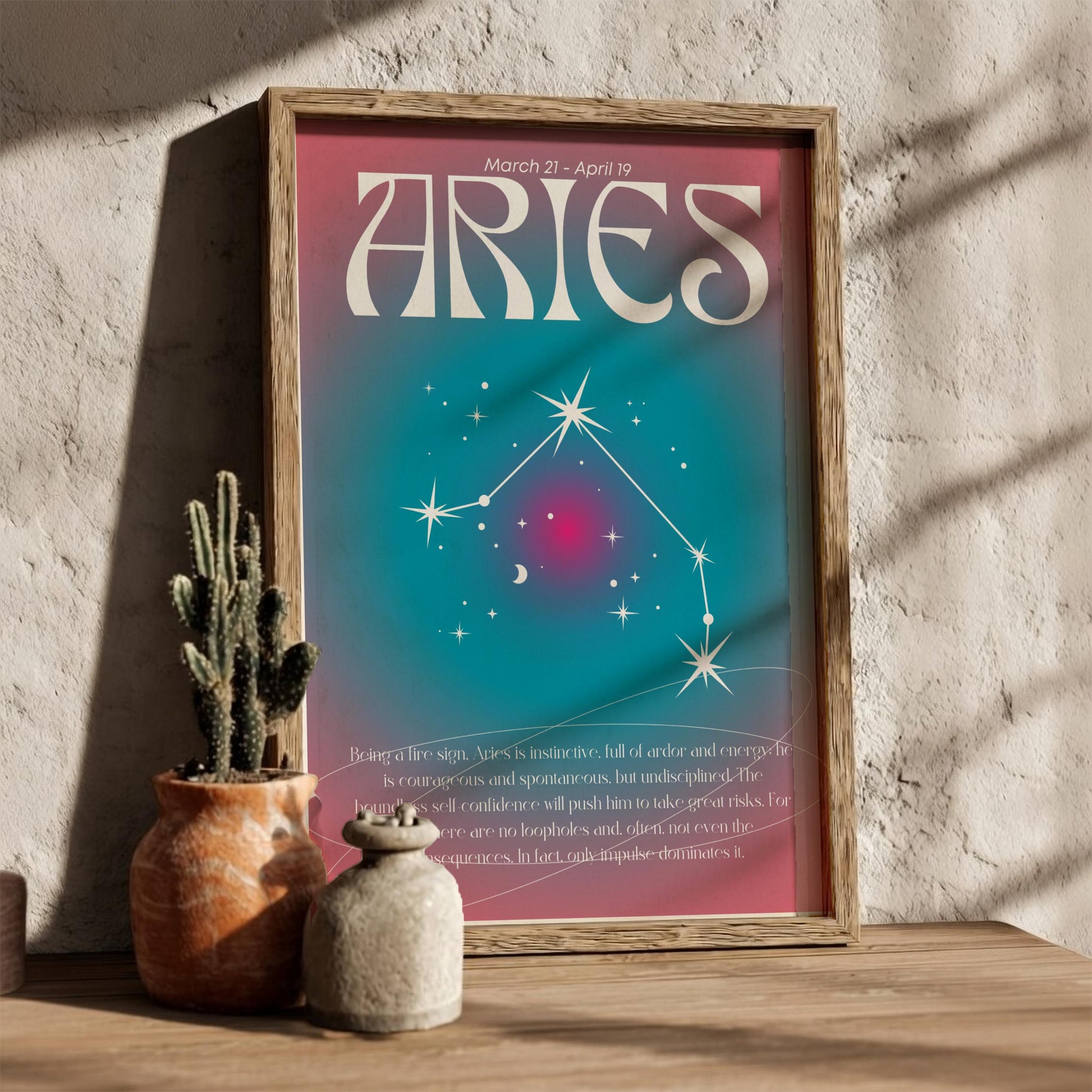 Aries - The Fearless - Zodiac Aura Art Print