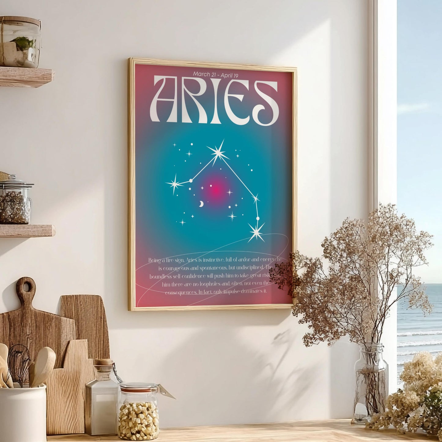 Aries - The Fearless - Zodiac Aura Art Print