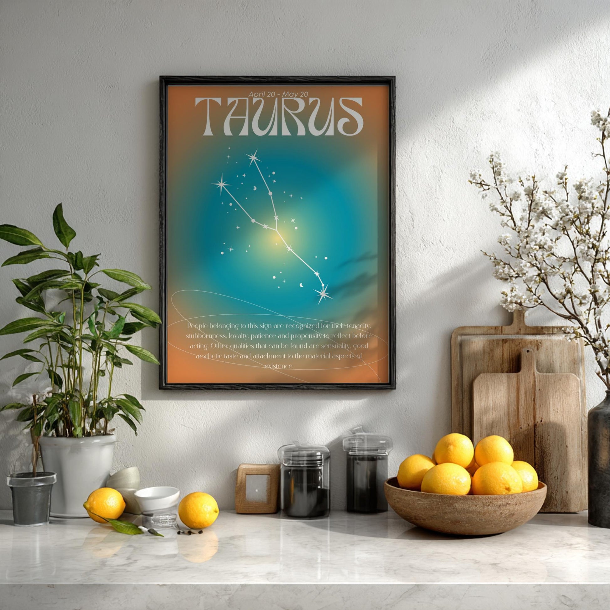 Taurus - The Grounded - Zodiac Aura Art Print