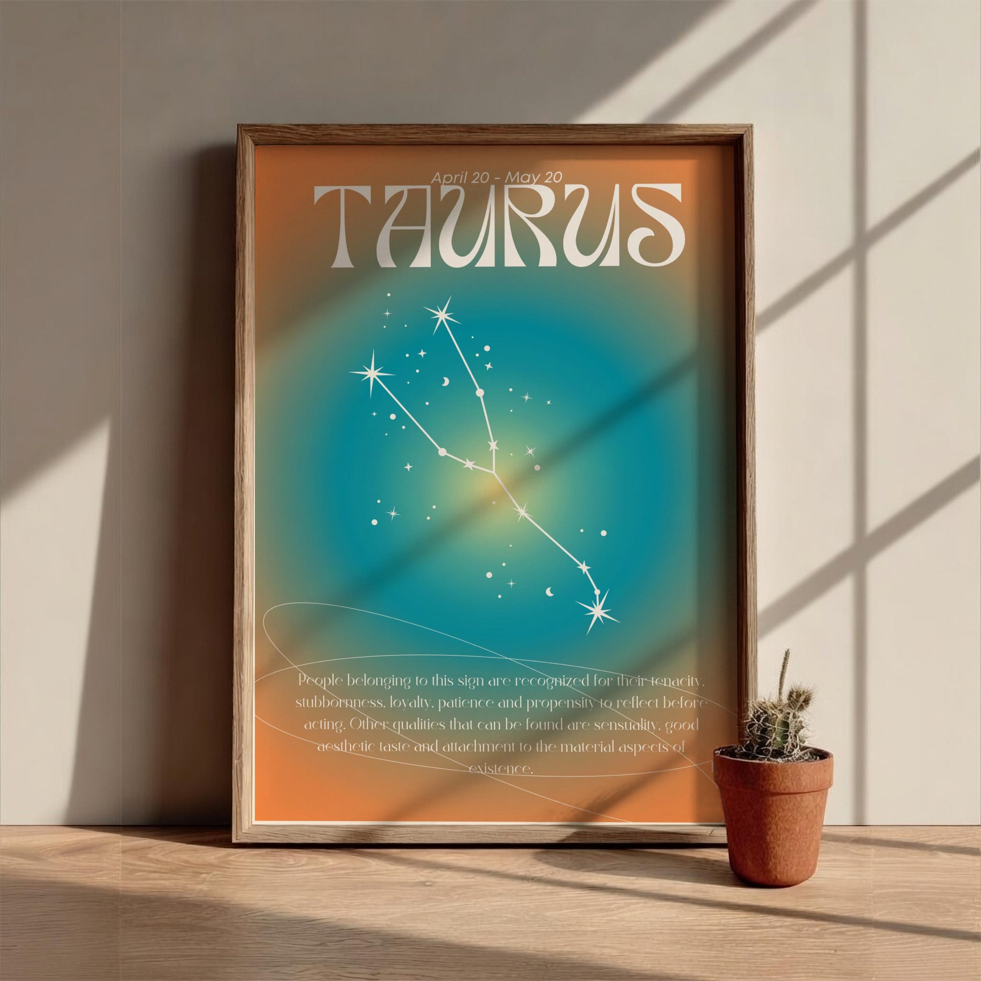 Taurus - The Grounded - Zodiac Aura Art Print