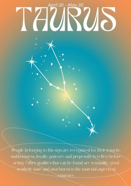 Taurus - The Grounded - Zodiac Aura Art Print