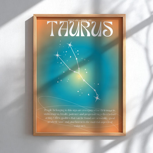 Taurus - The Grounded - Zodiac Aura Art Print