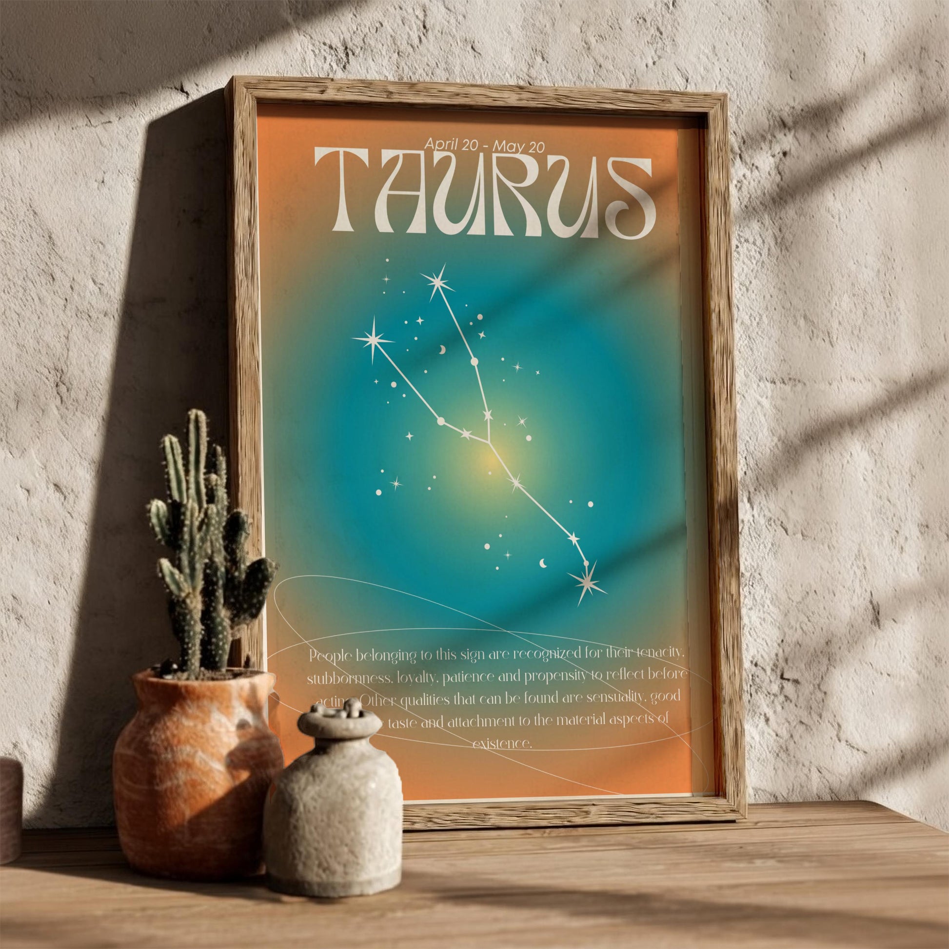 Taurus - The Grounded - Zodiac Aura Art Print