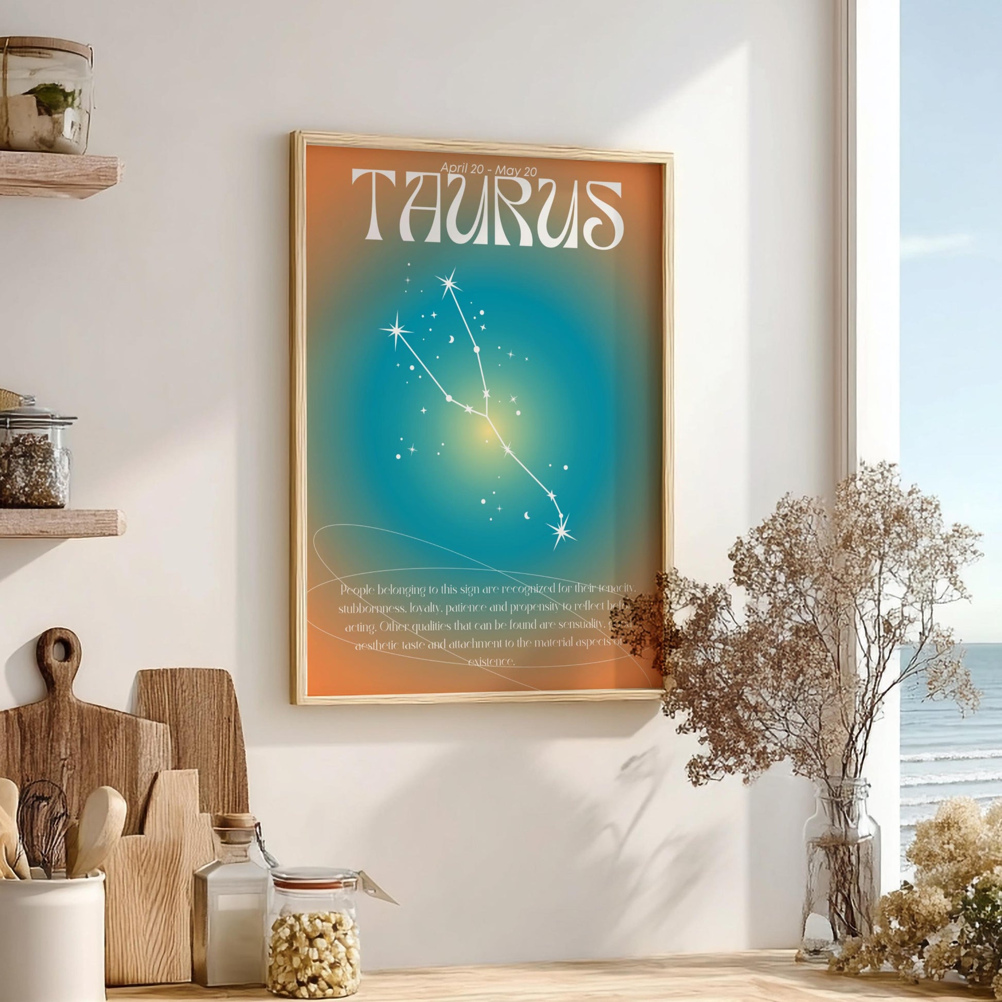 Taurus - The Grounded - Zodiac Aura Art Print