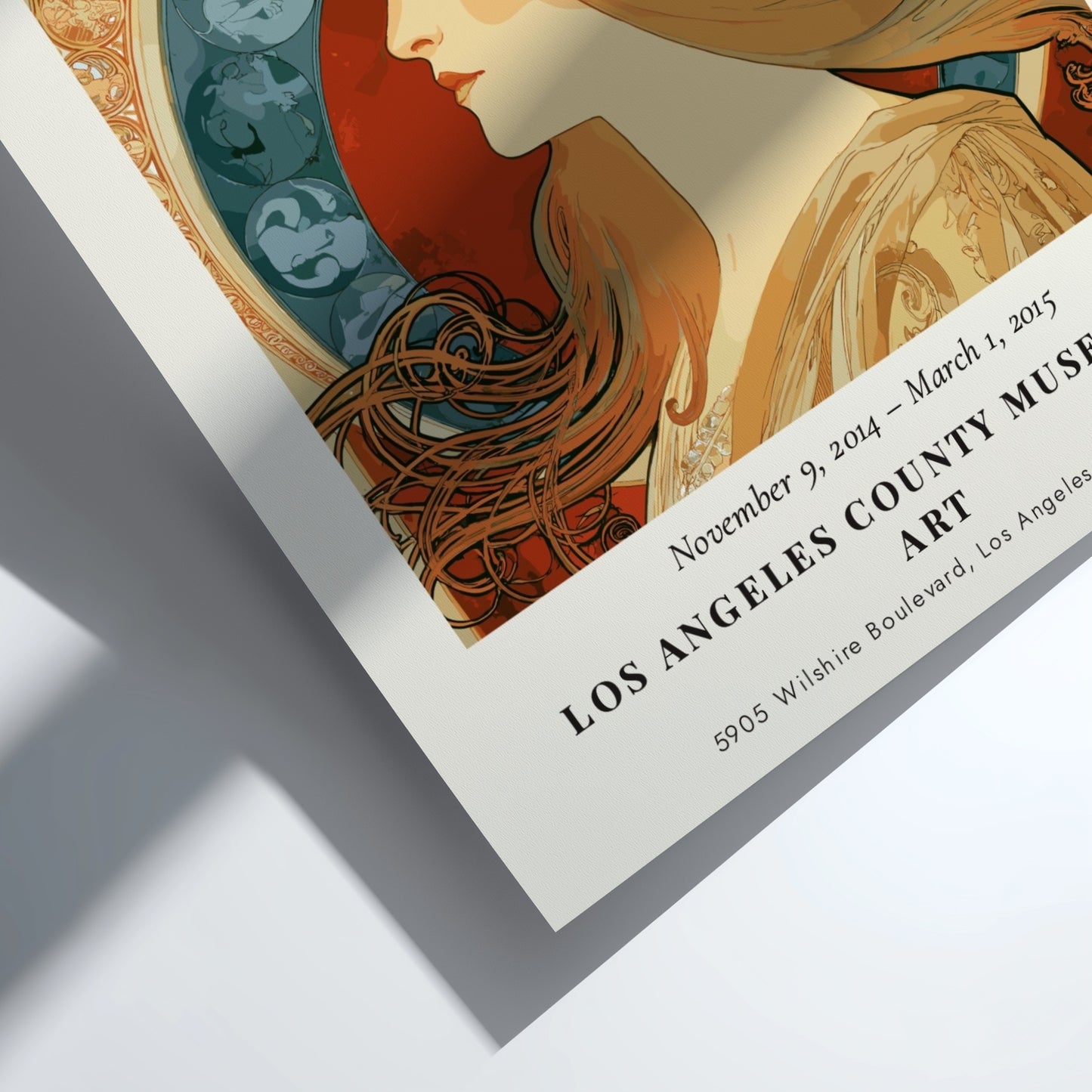 Zodiaque Alphonse Mucha poster featuring intricate Art Nouveau design with soft colors