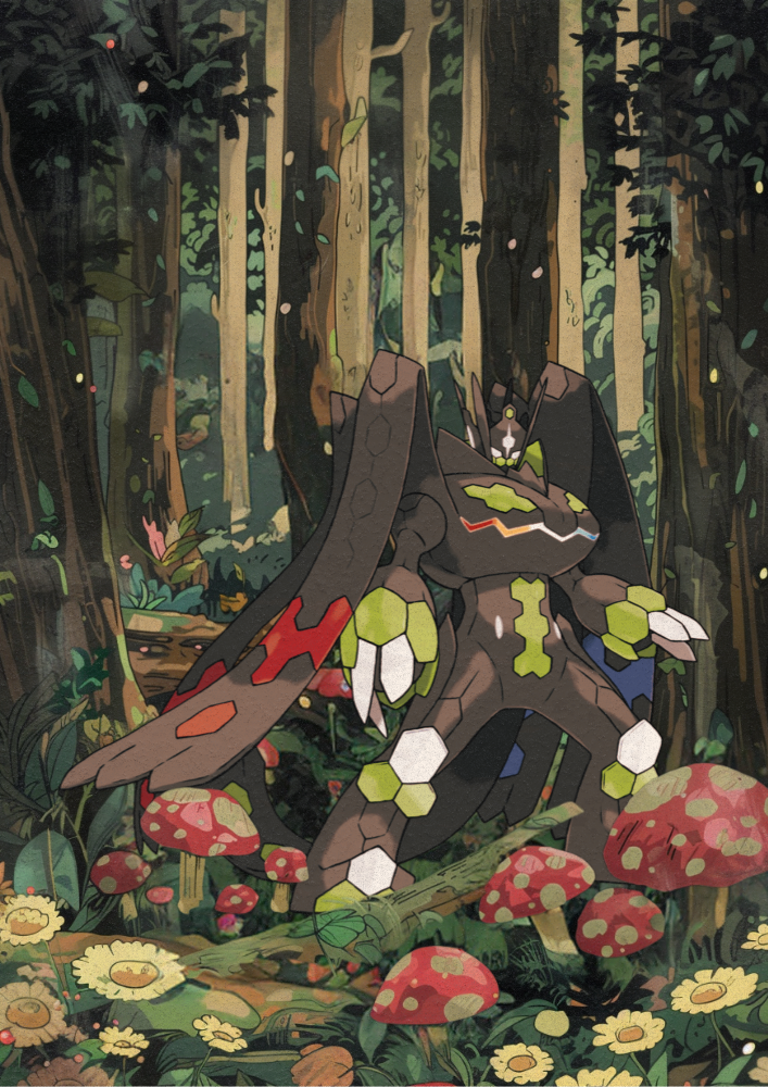 Zygarde Poster: Japanese Style Legendary Pokemon Inspired Anime Artwork, Pokemon TCG Zygarde