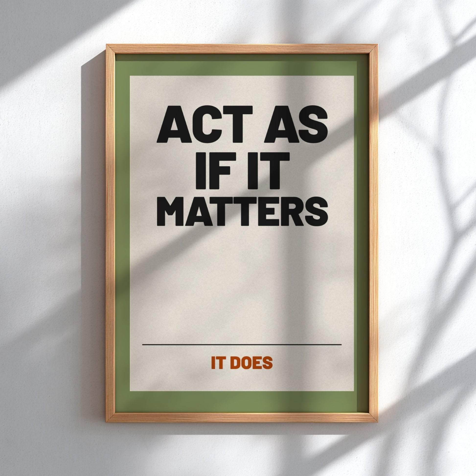 Motivational quotes poster featuring bold typography on a muted background, ideal for home decor and