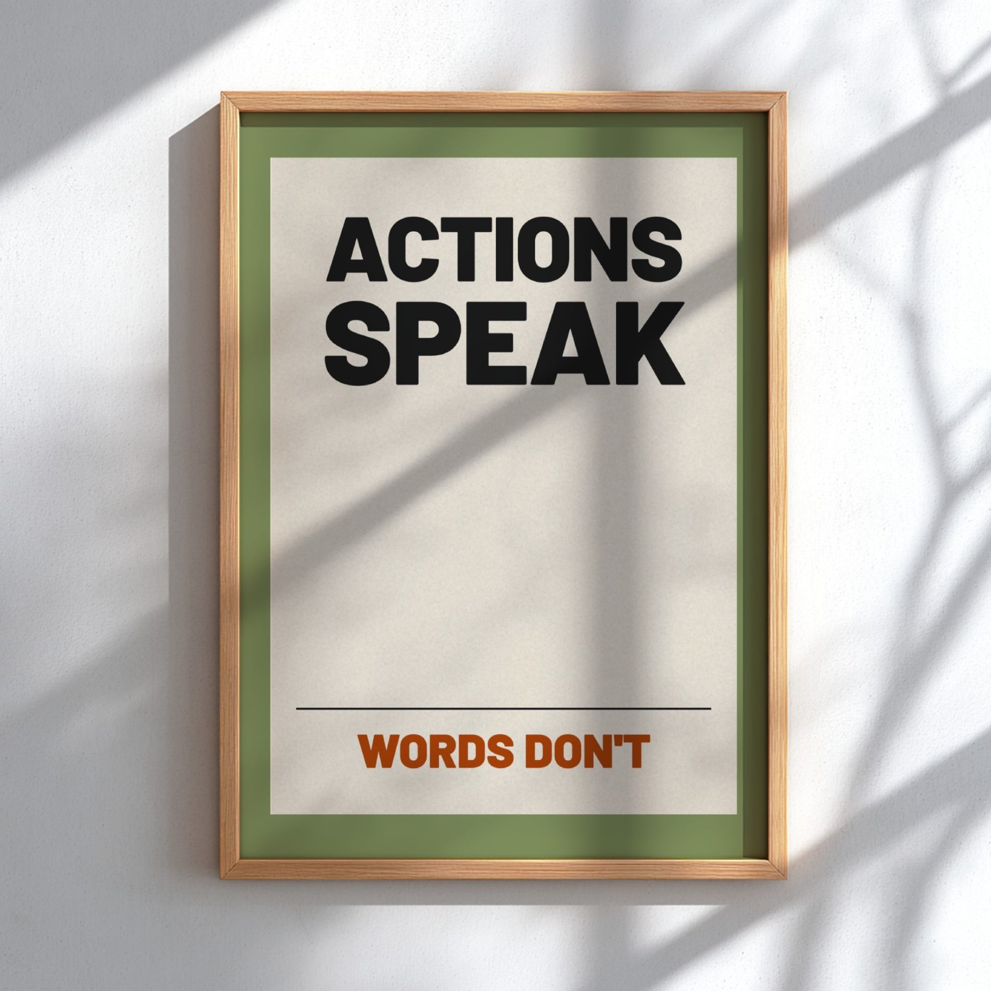 Motivational quotes poster featuring bold typography in neutral colors, perfect for home decor and