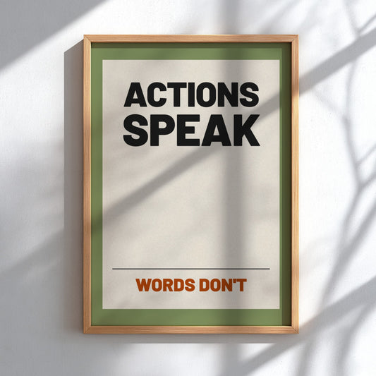 Motivational quotes poster featuring bold typography in neutral colors, perfect for home decor and