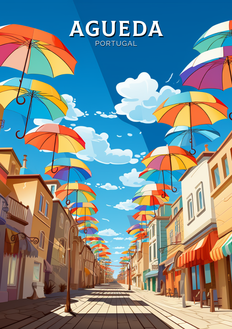 Europe AGUEDA TRAVEL POSTER - PORTUGAL ARTWORK