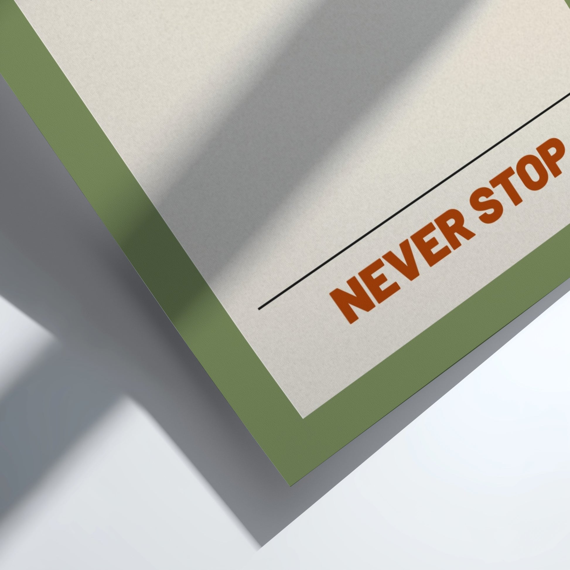 Motivational poster featuring 'Always Learn' in bold typography, neutral background, inspirational wall art