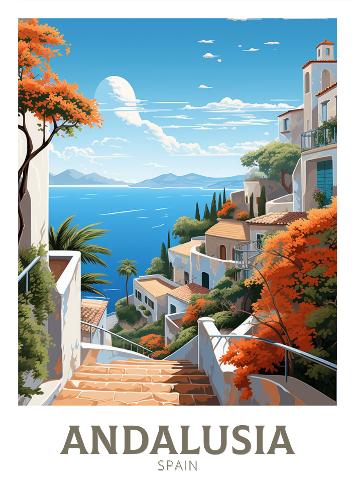 Europe ANDALUSIA TRAVEL PRINT - SPAIN ARTWORK