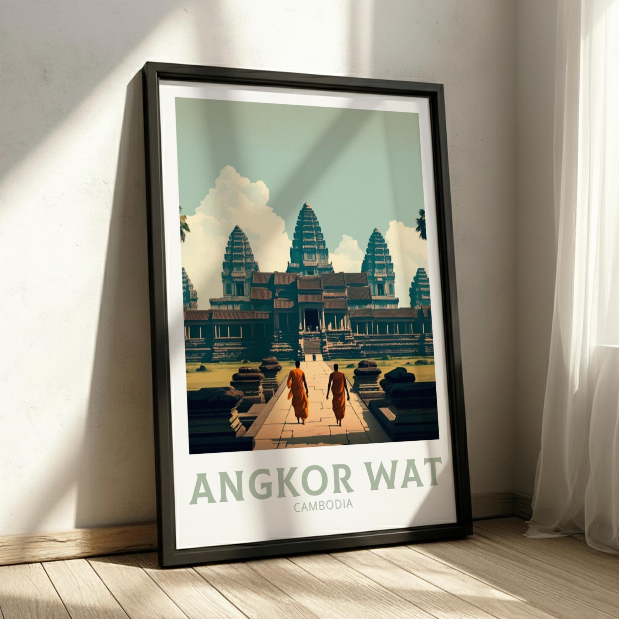 Asian ANGKOR WAT POSTER - CAMBODIA ARTWORK