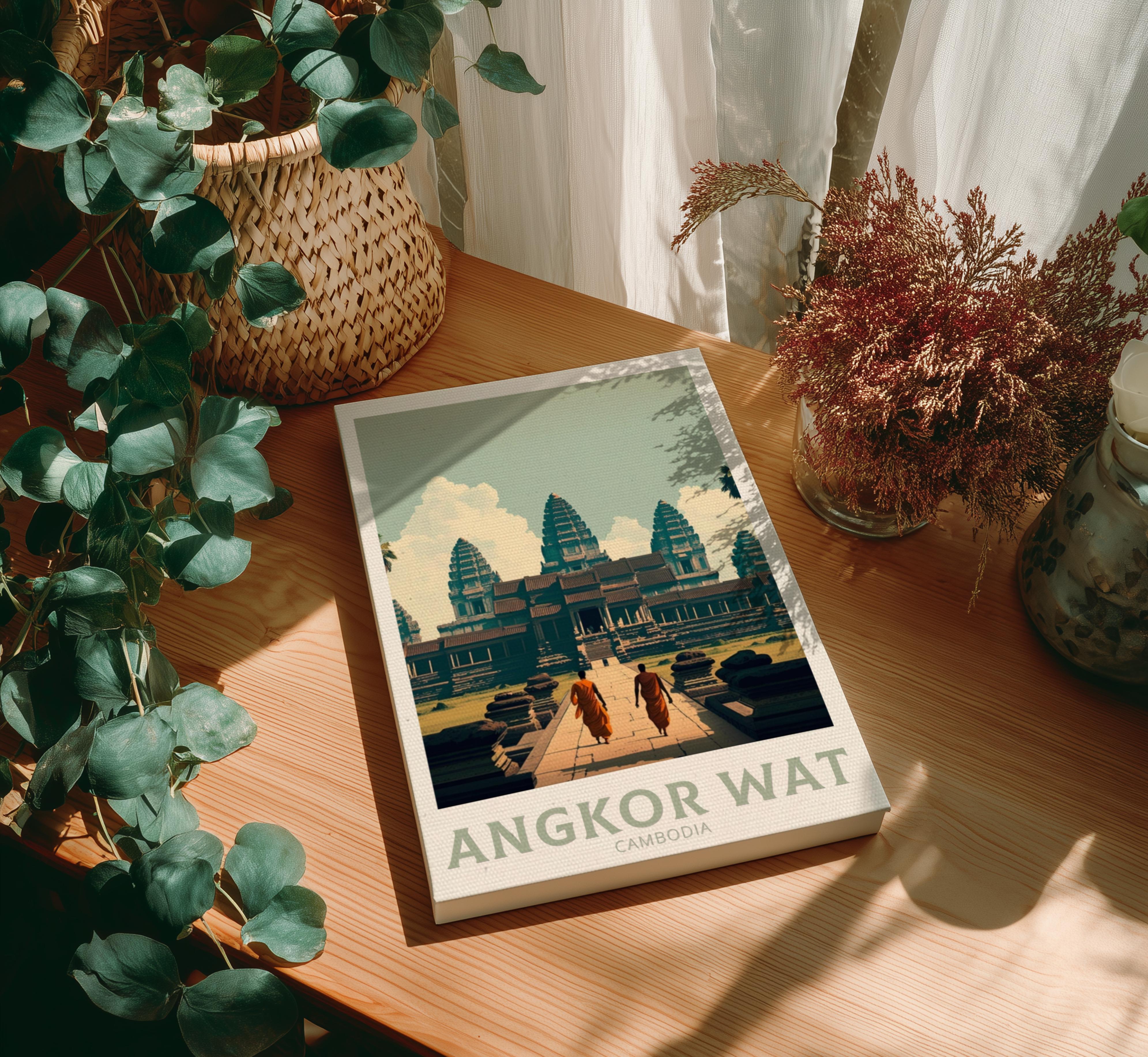 Asian ANGKOR WAT POSTER - CAMBODIA ARTWORK