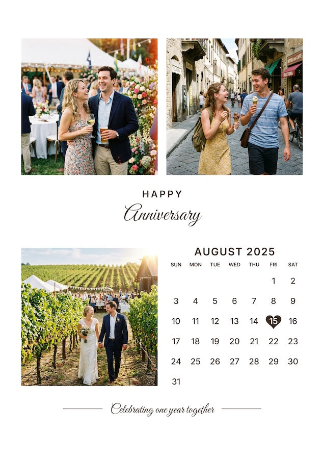 Personalised Anniversary Calendar Photo Poster