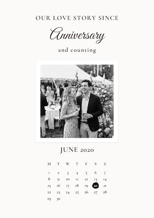 Personalised Anniversary Photo & Calendar Poster