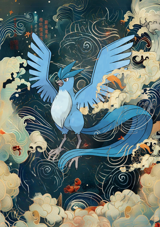 Articuno: Japanese Tapestry Style Pokemon Anime Poster