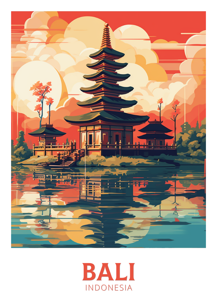Asian BALI POSTER - RETRO ART POSTER