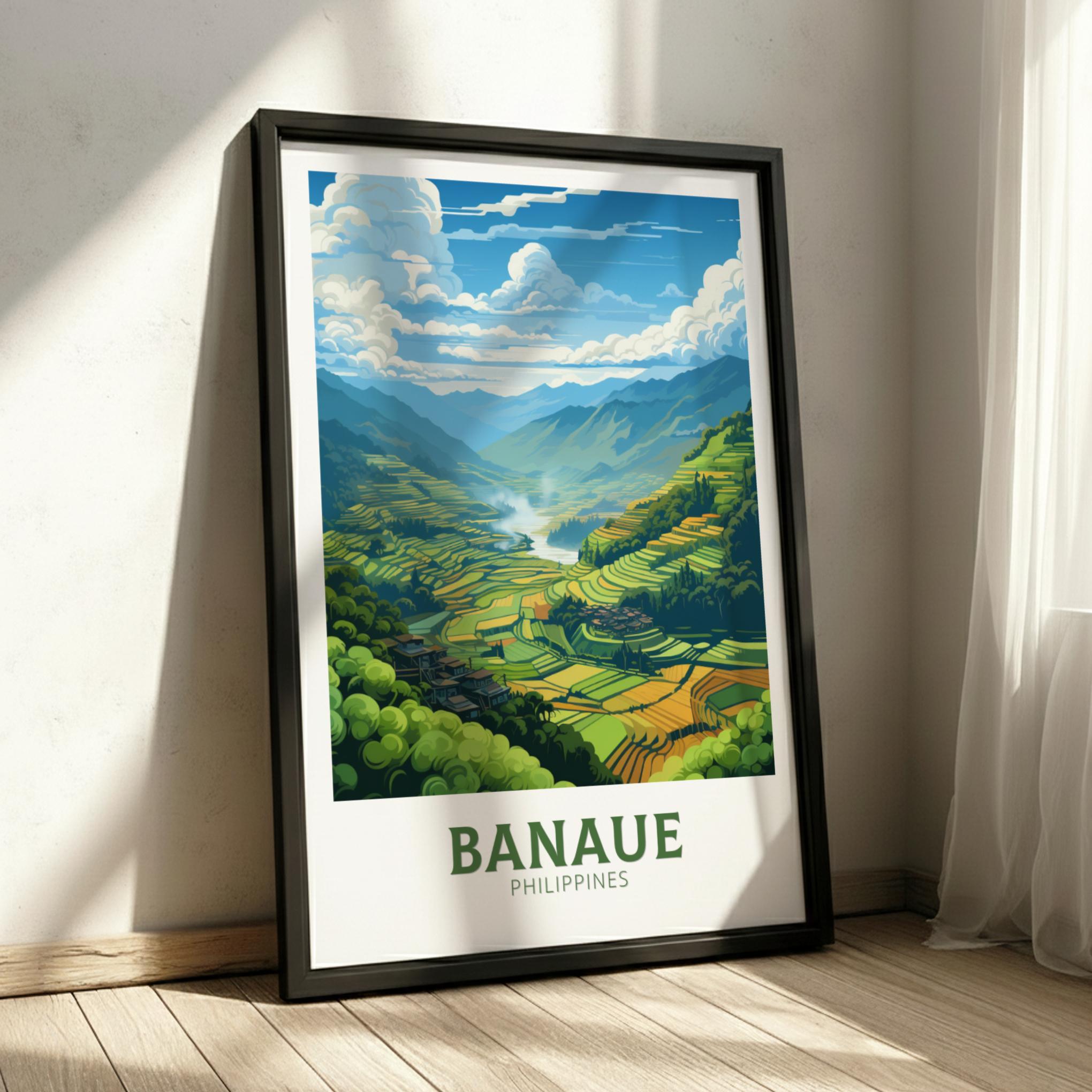 Asian BANAUE TRAVEL POSTER - RETRO PHILIPPINES ART