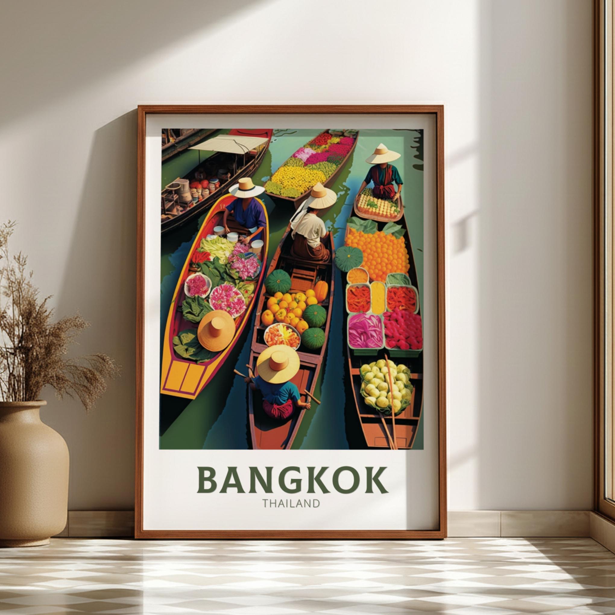 Asian BANGKOK POSTER - TRAVEL ARTWORK