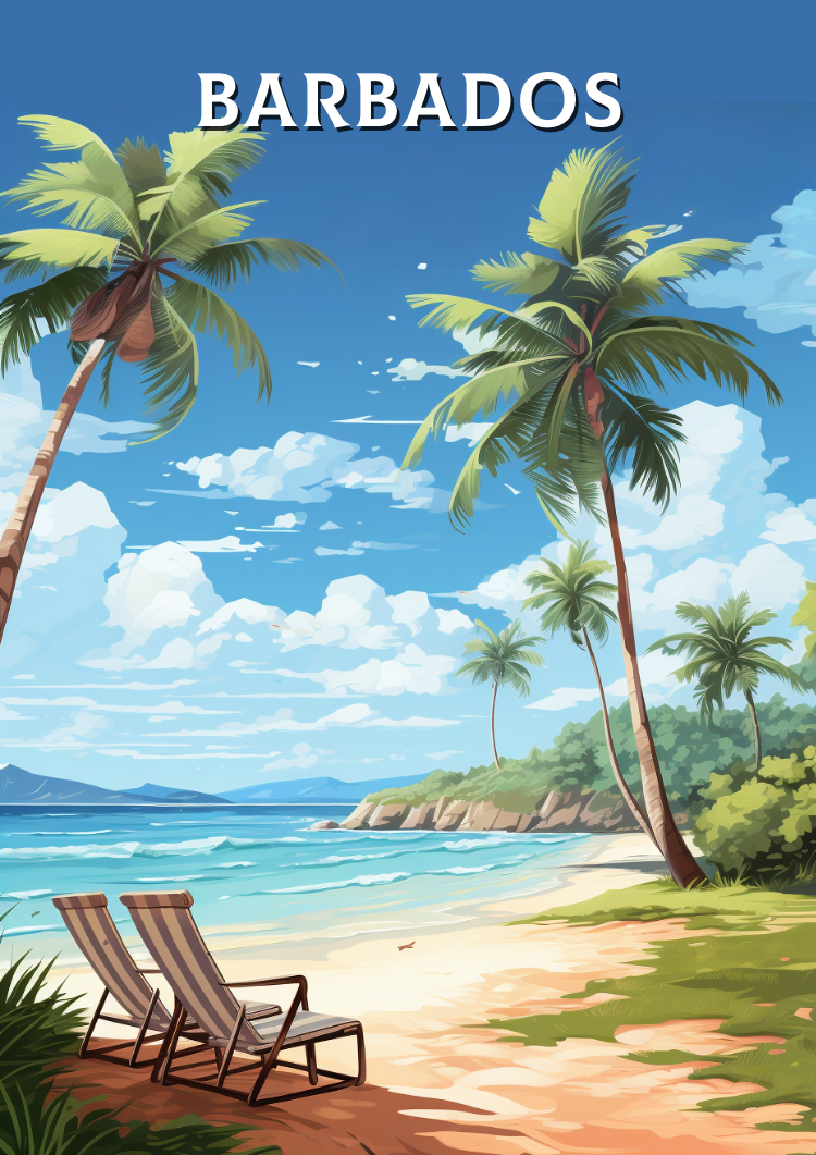 North AmericaBARBADOS TRAVEL POSTER - CARIBBEAN ARTWORK