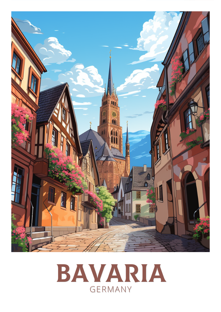 Europe BAVARIA TRAVEL PRINT - GERMANY ARTWORK