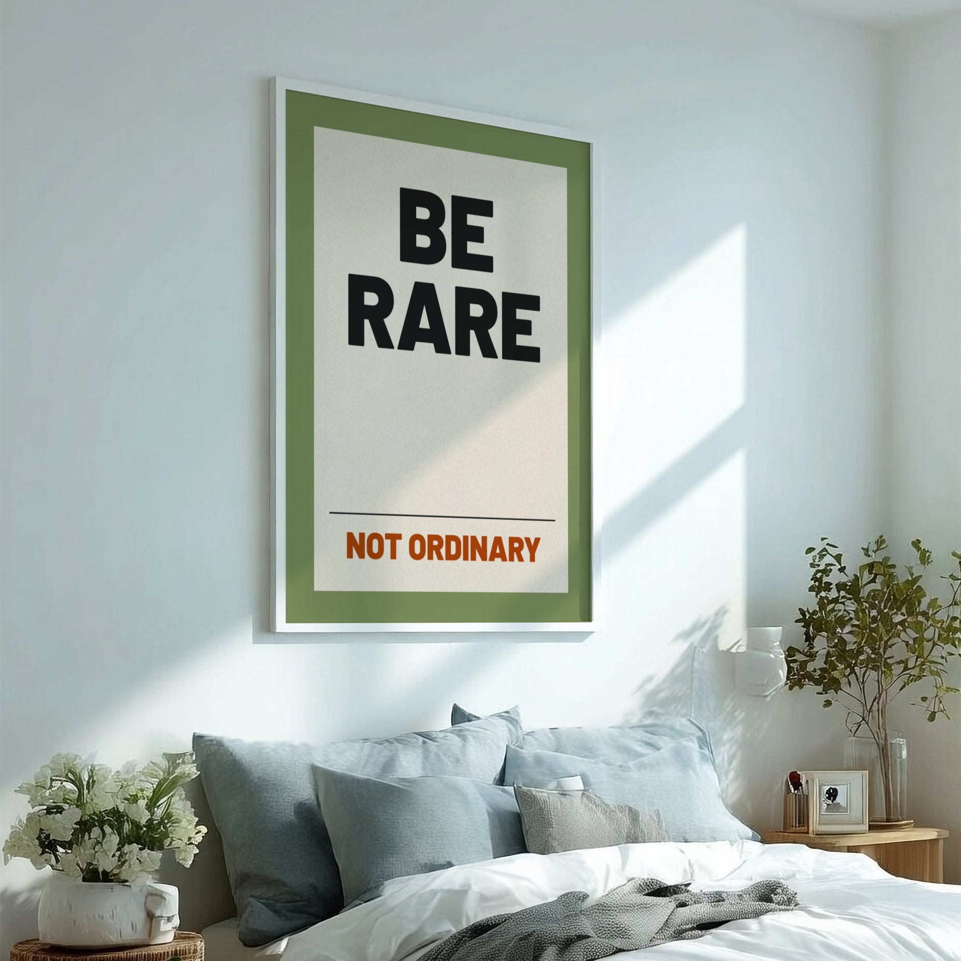 Motivational quotes poster featuring bold typography and an earthy palette, perfect for inspiring home decor.