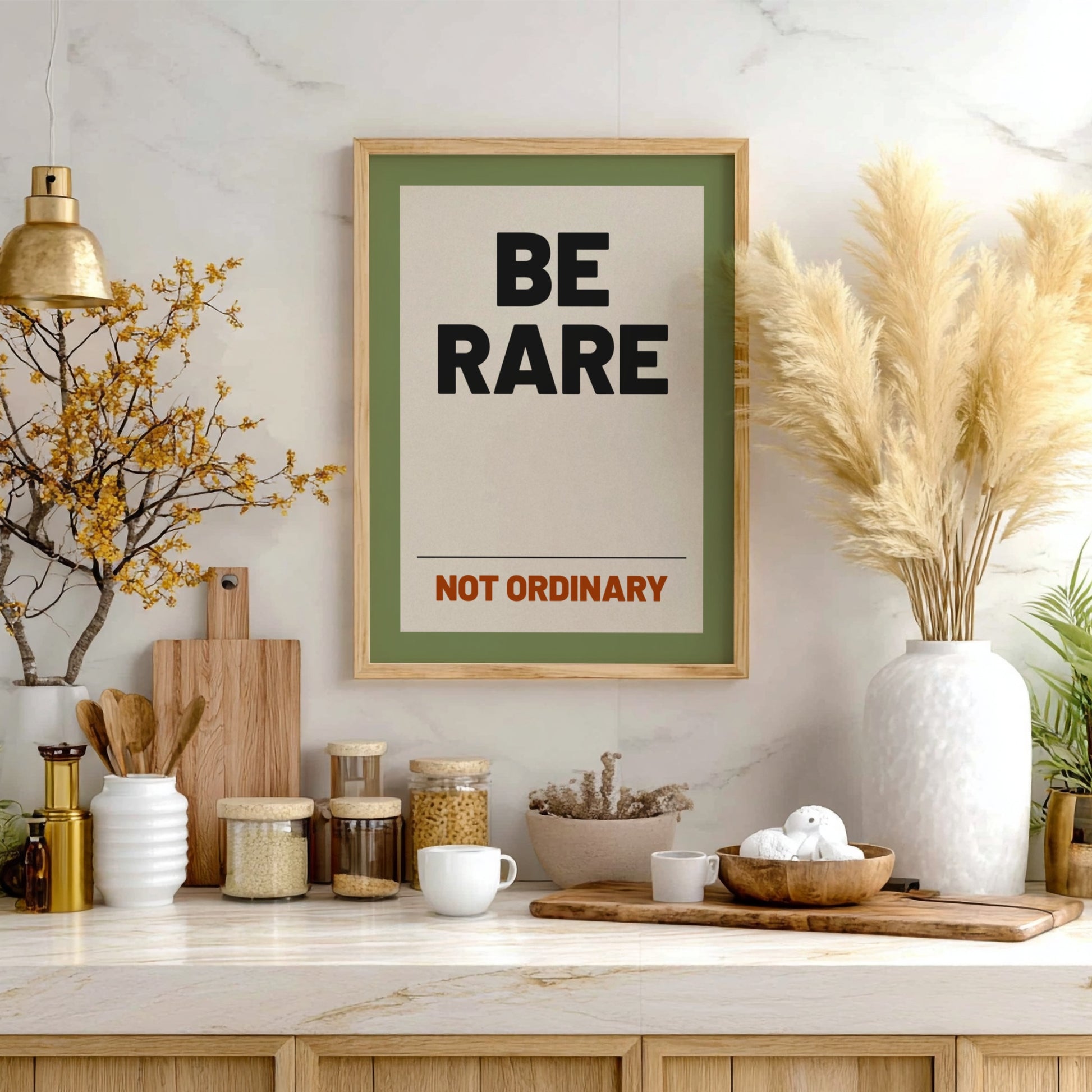 Motivational quotes poster featuring bold typography and an earthy palette, perfect for inspiring home decor.