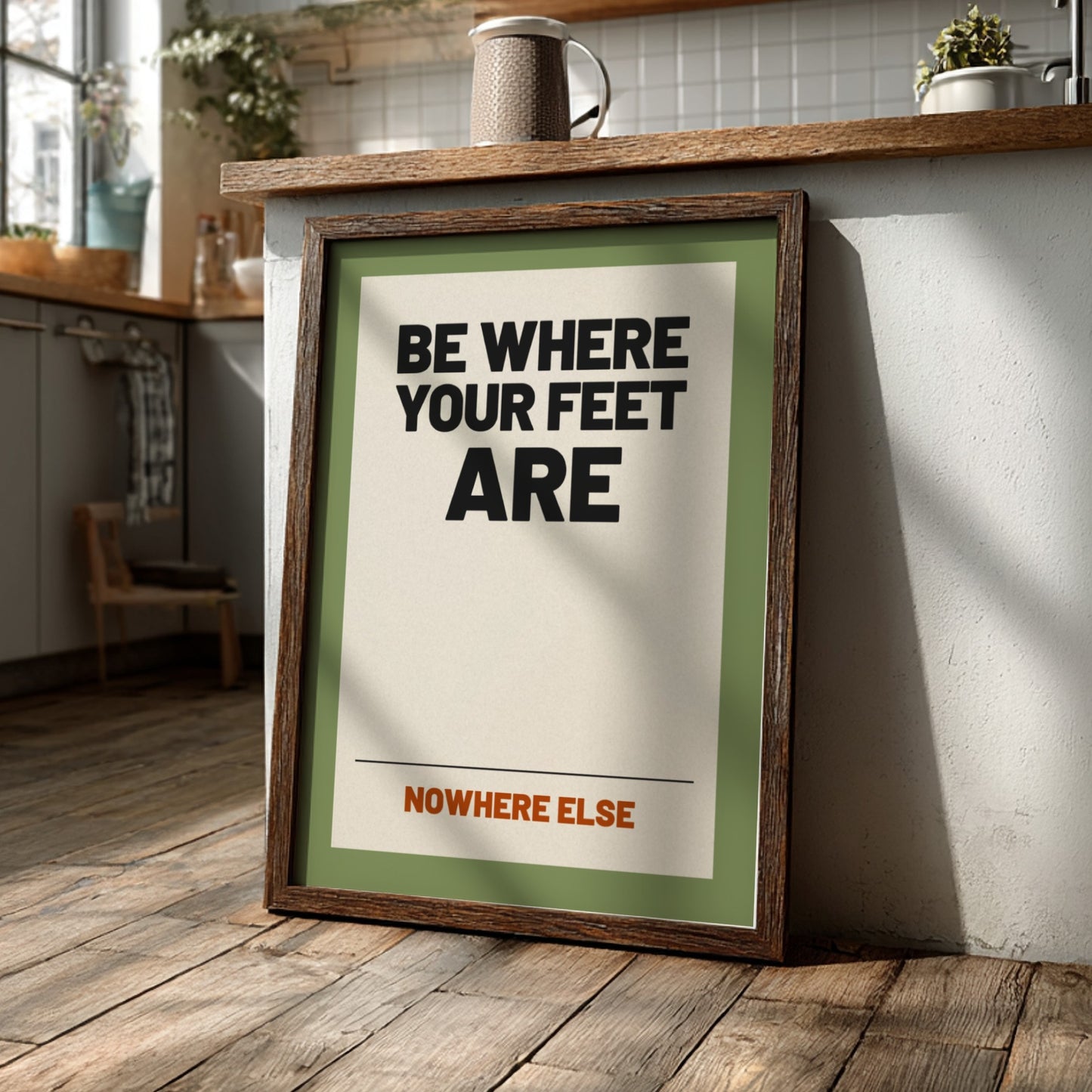 Motivational quotes poster featuring bold typography and warm colors, perfect for home decor and inspiration.