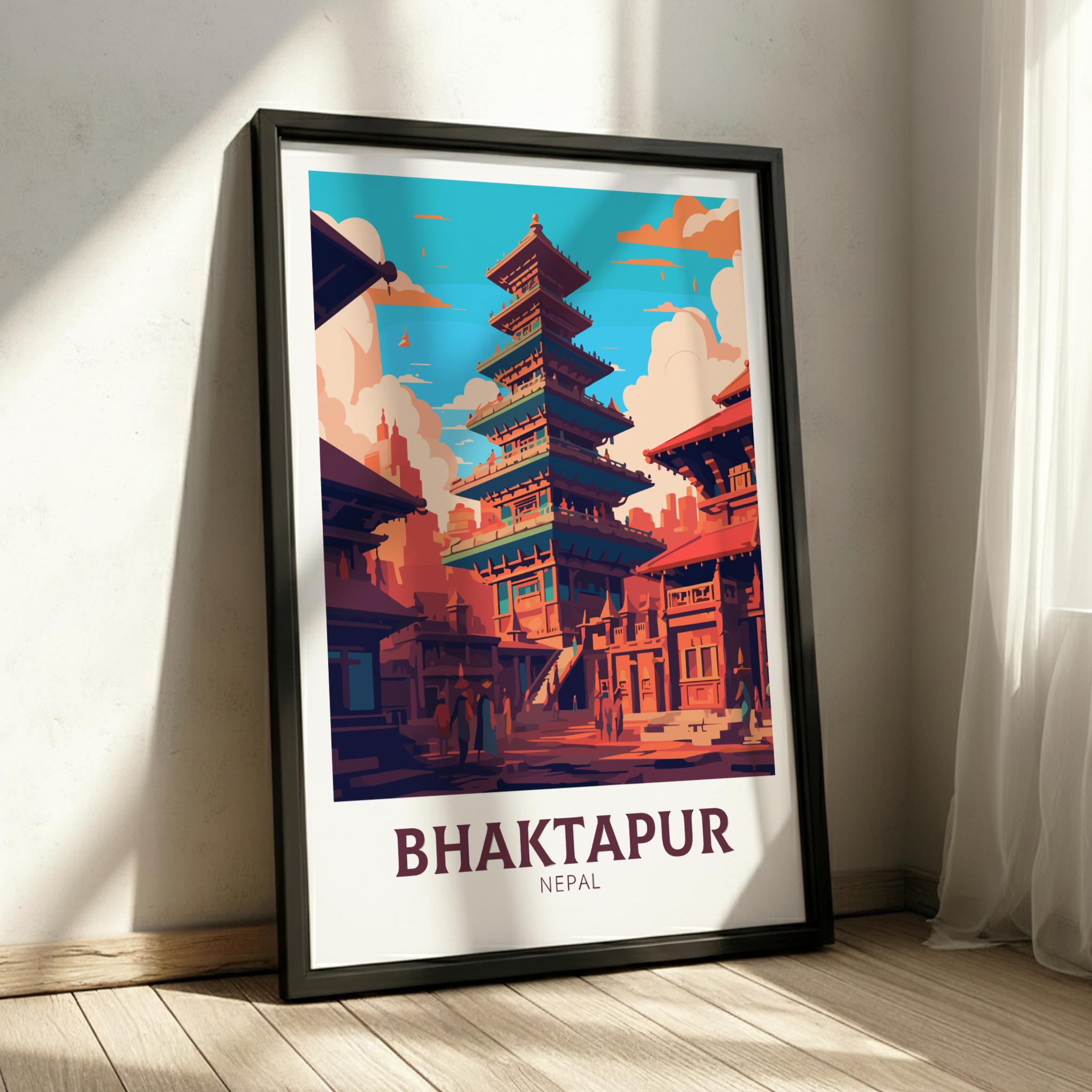 Asian BHAKTAPUR POSTER - NEPAL PRINT