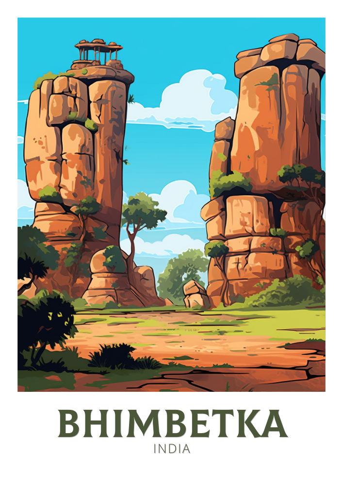 Asian BHIMBETKA PRINT - TRAVEL ARTWORK