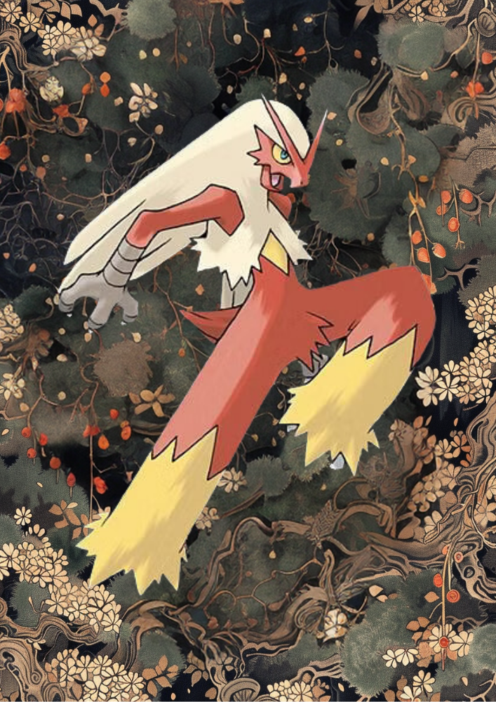 Blaziken Poster: Japanese Style Pokemon Inspired Anime Artwork, Pokemon Blaziken