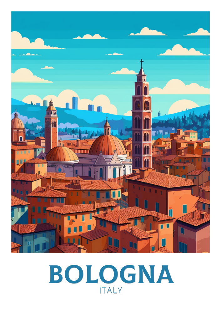 Europe BOLOGNA TRAVEL PRINT - ITALY ARTWORK