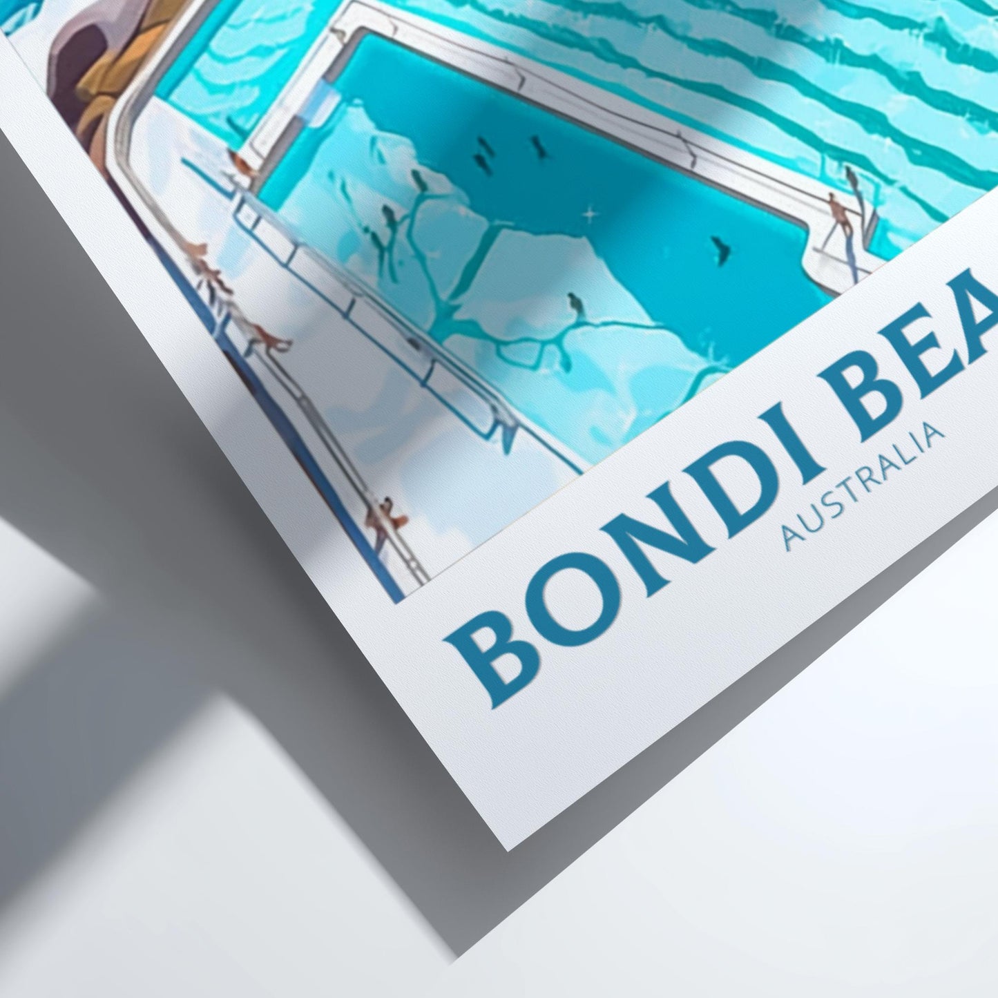 Product packaging with 'Bondi Beach Australia' text on a light gray background
