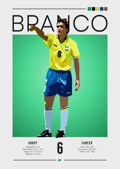 Branco football art poster featuring vibrant colors and minimalist design