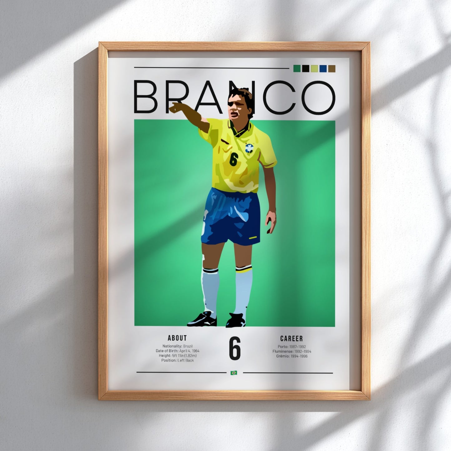 Branco football art poster featuring vibrant colors and minimalist design