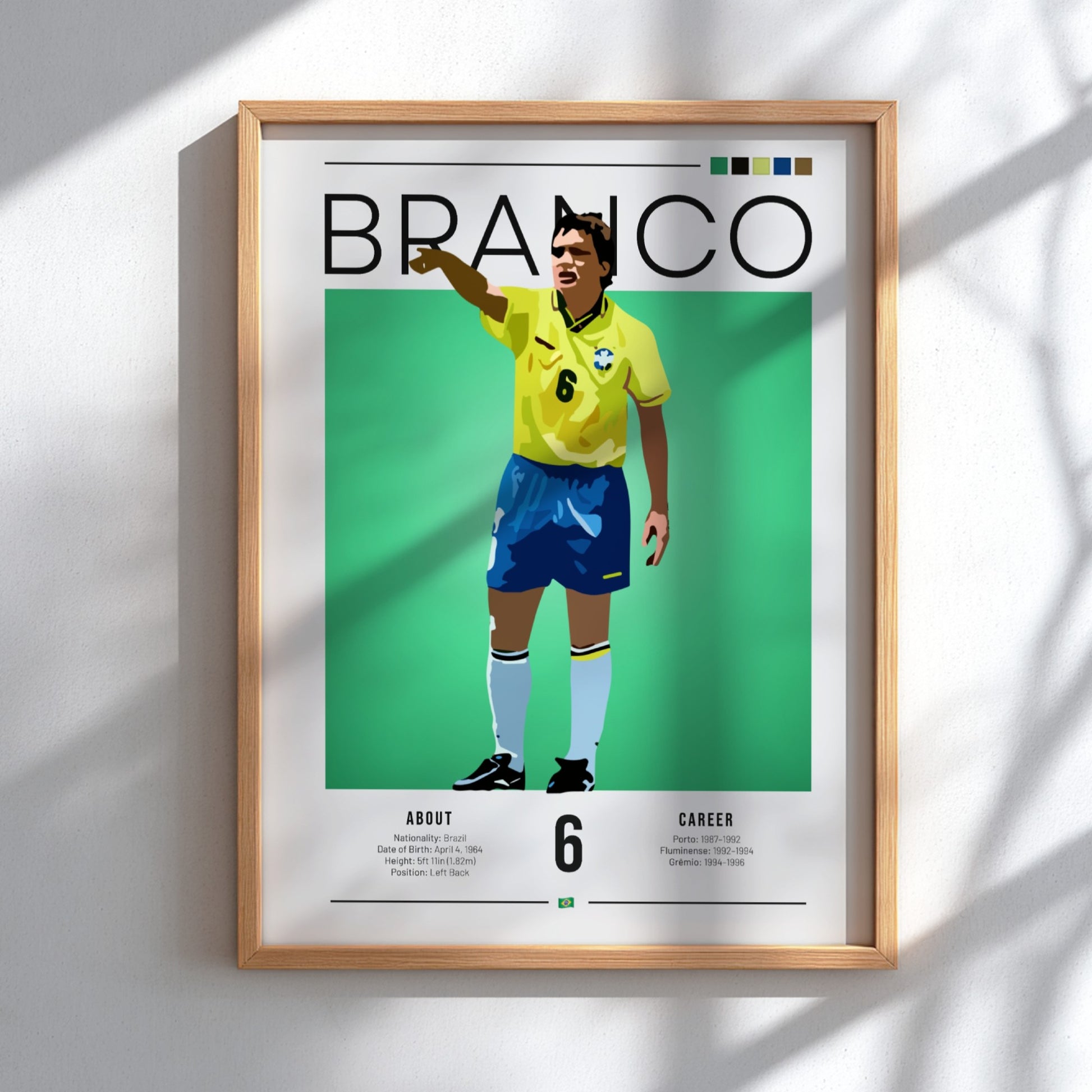 Branco football art poster featuring vibrant colors and minimalist design