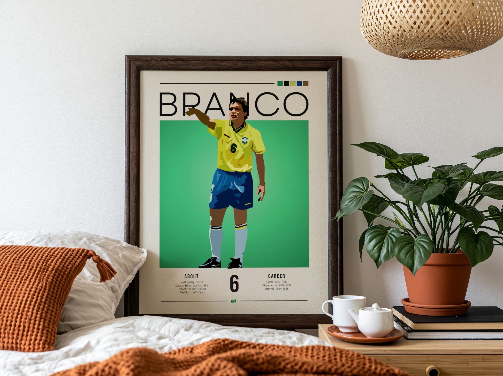 Branco football art poster featuring vibrant colors and minimalist design