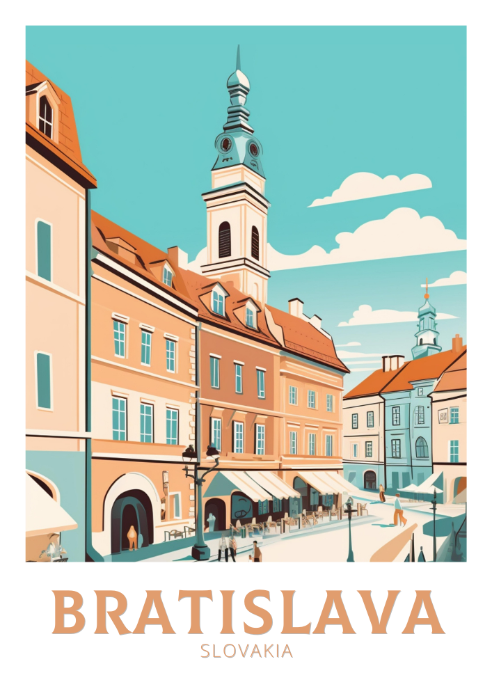 Europe BRATISLAVA TRAVEL PRINT - SLOVAKIA ARTWORK
