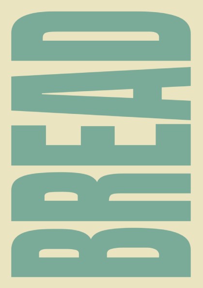 Minimalist bread poster featuring cream and sage colors, modern typography, and elegant design for home decor.