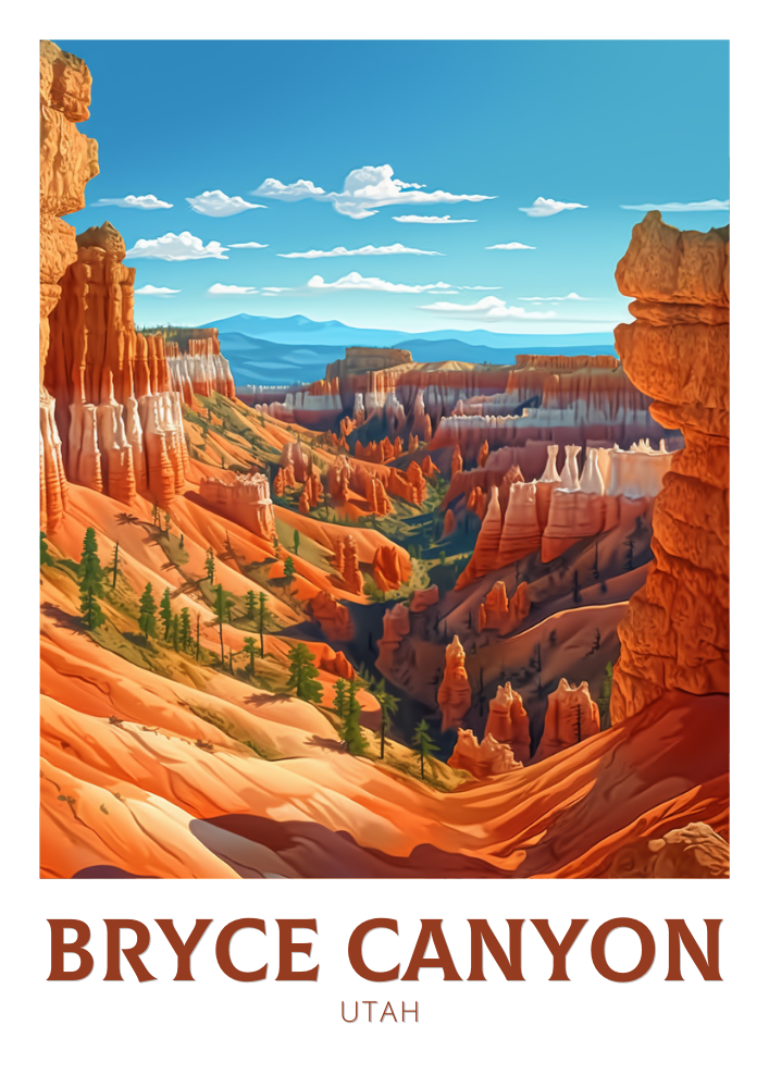 North AmericaBRYCE CANYON TRAVEL PRINT - UTAH ARTWORK