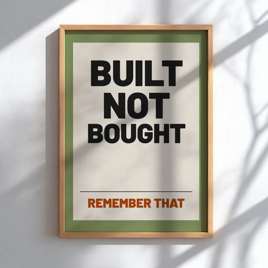 Motivational quotes poster featuring bold typography in earthy tones for wall decor